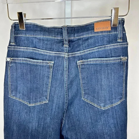 Judy Blue Size 5/27 Flare Dark Wash Blue Jeans Casual Stretch Figure Flattering - Picture 5 of 15